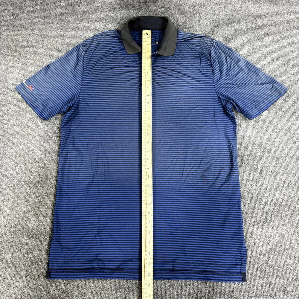 Puma Golf Mens Striped Polo Size L (Tag Illegible, See Measurements) Blue Black